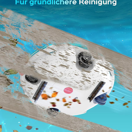WINNY POOL CLEANER Winny 200 Pool Robot, Wireless Pool Vacuum Cleaner with Battery, 75 Minutes Running Time, for Above Ground Pools up to 60 m², Double Filtration, Automatic Parking, Compact
