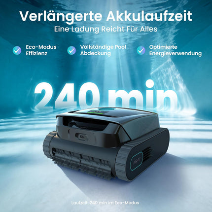 AIPER Scuba S3 Pool Robot Wall and Floor, Waterline Parking Function, Intelligent Sensor Navigation, Lightweight Pool Vacuum Cleaner, Waterline Cleaning, Pool Vacuum Cleaner for Built-in and Above
