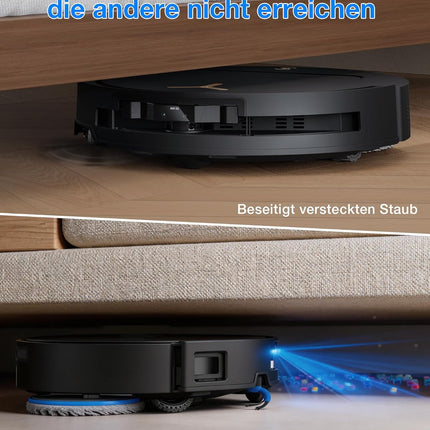 ECOVACS T50 PRO Omni Gen3 Robot Vacuum Cleaner with Mop Function 25,000 Pa, 81 mm | AIVI 3D 3.0, automatic. Addition of cleaning solution, cleaning the mop at 75°C, hot air drying, ZeroTangle 3.0, gloss black