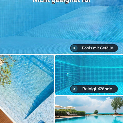 WINNY POOL CLEANER WY1102MAX Wireless Pool Robot Battery, Pool Vacuum Cleaner, Automatic Parking, 180 μm Filtration, with Hooks, 100 Min. Pool Robot Battery, for Flat Floor Above Pools up to 80 m²