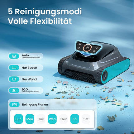 (2026 upgrade) AIPER Scuba S1 pool robot floor and wall, waterline cleaning, double filtration, 270 min runtime, intelligent navigation, app control and OTA updates for built-in and above-ground pools
