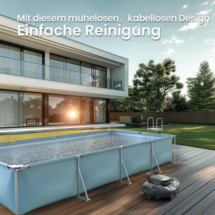 AIPER Seagull 800B + EcoSurfer S2 - Wireless Pool Robot with Strong Suction Power & Solar Pool Skimmer Clean Surface and Pool Floor Without Effort