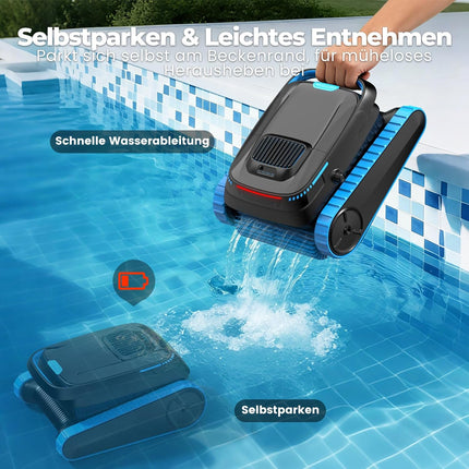 PC20 Pool Robot Floor and Wall, Waterline, App Control | Intelligent navigation, 18927LPH powerful, pool vacuum cleaner for pools up to 170㎡