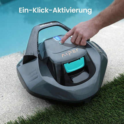 AIPER Seagull SE Pool Robot, Wireless Pool Vacuum Cleaner, Battery, Floor Vacuum Cleaner with 90 Minutes Running Time, Automatic Parking, Dual Drive Motors & LED Indicators for Flat Floor Pool up to 80 m²