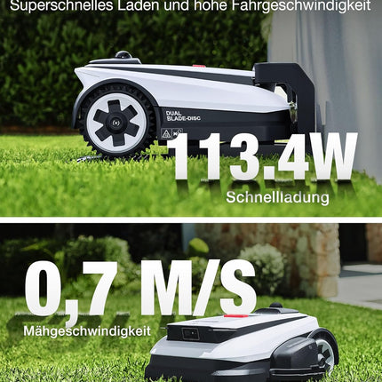 ECOVACS GOAT A1600 LiDAR PRO Care Kit Robotic Lawnmower without Boundary Cable, 1,600 m², 360° Dual LiDAR Navigation, Automatic Mapping, AI 3D Obstacle Avoidance, Super Fast Charging, 50% Incline