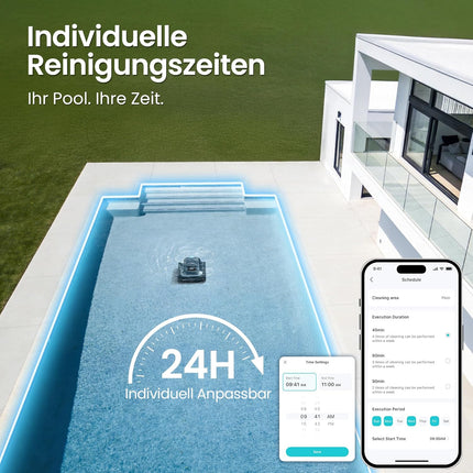 (2026 upgrade) AIPER Scuba S1 pool robot floor and wall, waterline cleaning, double filtration, 270 min runtime, intelligent navigation, app control and OTA updates for built-in and above-ground pools