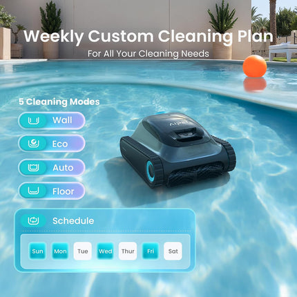 (2026 Upgrade) Aiper Scuba S1 Pool Robot, Individual Weekly Cleaning Plan, 270 Minute Running Time, Waterline Cleaning, App & OTA, Smart Navigation with 11 High-Precision Sensors for Recessed Pool