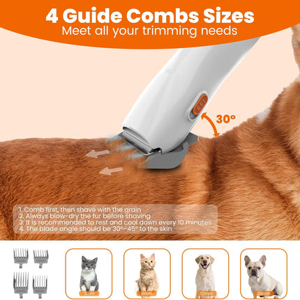 Dog Grooming Vacuum Pet Hair Dog Clipper with Vacuum Cleaner 12000 Pa | PG10 Dog Brush Pet Hair Remover for Dogs Cats Quiet Clipper Dog with Care Tools