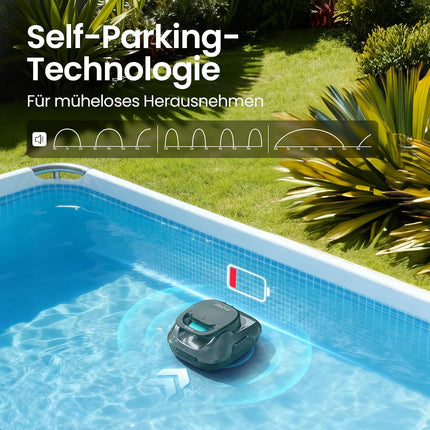 AIPER Pool Robot Wireless Pool Vacuum Cleaner with 90 Minutes Running Time Intelligent Car Parking Plus Lightweight Design Ideal for Floor Pools up to 80 m²