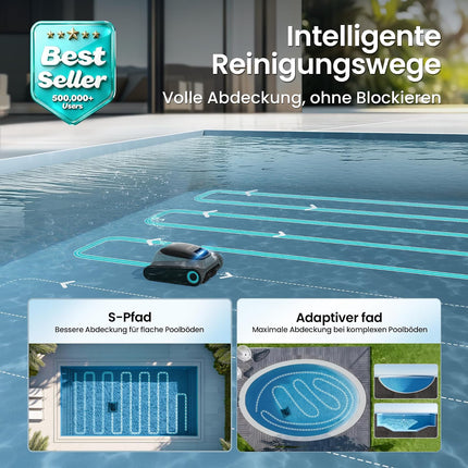 (2026 upgrade) AIPER Scuba S1 pool robot floor and wall, waterline cleaning, double filtration, 270 min runtime, intelligent navigation, app control and OTA updates for built-in and above-ground pools