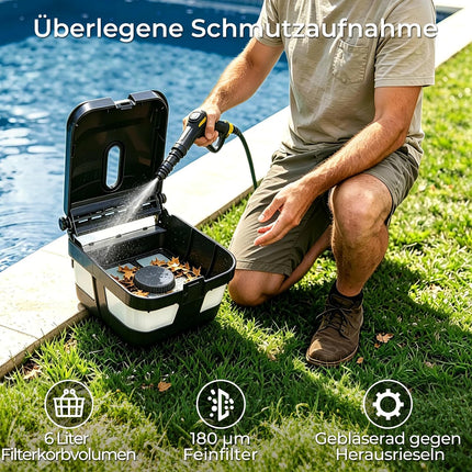 PS100 Solar Pool Skimmer Robot, Wireless Pool Robot | Active solar tracking, app control, 24/7 surface cleaning, 6L filter basket, ultrasonic obstacle detection for all pool