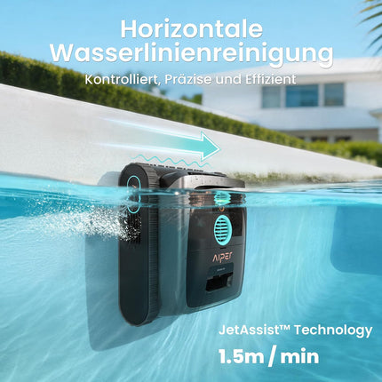 AIPER Scuba S3 Pool Robot Wall and Floor, Waterline Parking Function, Intelligent Sensor Navigation, Lightweight Pool Vacuum Cleaner, Waterline Cleaning, Pool Vacuum Cleaner for Built-in and Above