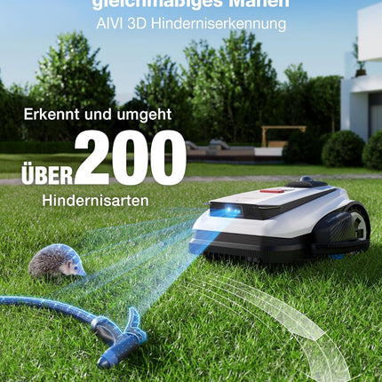 ECOVACS GOAT A1600 LiDAR PRO Care Kit Robotic Lawnmower without Boundary Cable, 1,600 m², 360° Dual LiDAR Navigation, Automatic Mapping, AI 3D Obstacle Avoidance, Super Fast Charging, 50% Incline