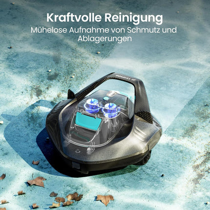 AIPER Seagull SE Pool Robot, Wireless Pool Vacuum Cleaner, Battery, Floor Vacuum Cleaner with 90 Minutes Running Time, Automatic Parking, Dual Drive Motors & LED Indicators for Flat Floor Pool up to 80 m²
