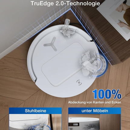 ECOVACS T50 Omni Gen2 Robot Vacuum Cleaner with Mop Function 21,000 Pa, ZeroTangle | Robot Vacuum Cleaner, Extendable Side Brush and Mop, Mop Wash with 75°C Hot Water, All-in-One Station, Silver White