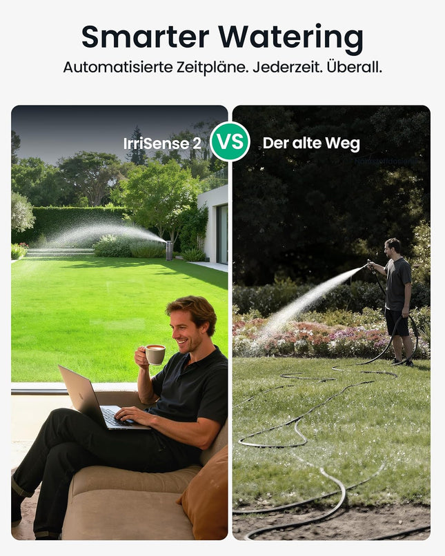Aiper IrriSense 2 Smart Irrigation System, Multi-Zone Irrigation Device with App Control, Intelligent Scheduling and Rain Sensor for Lawns up to 445 m²